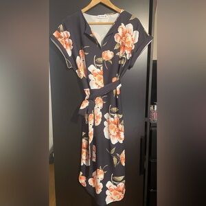 NWOT Floral Black Dress